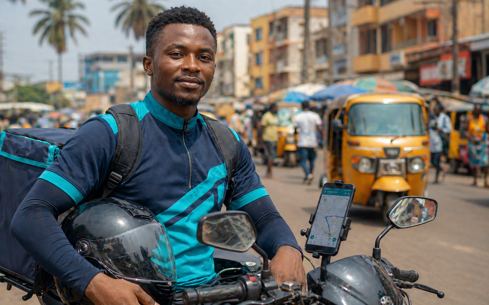 ELISHA — livreur moto en Afrique